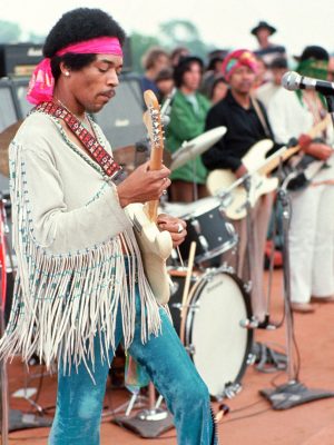 Jimi Hendrix playing The Star Spangled Banner at Woodstock, NY, 1969